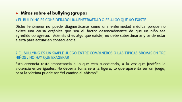 mitos sobre el bullying